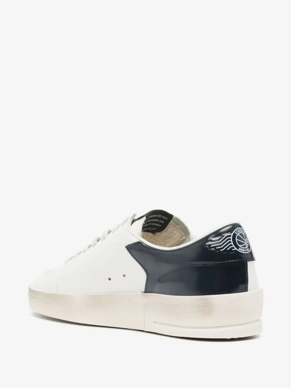 Golden Goose Stardan com estrela em camurça cinza e contraforte azul