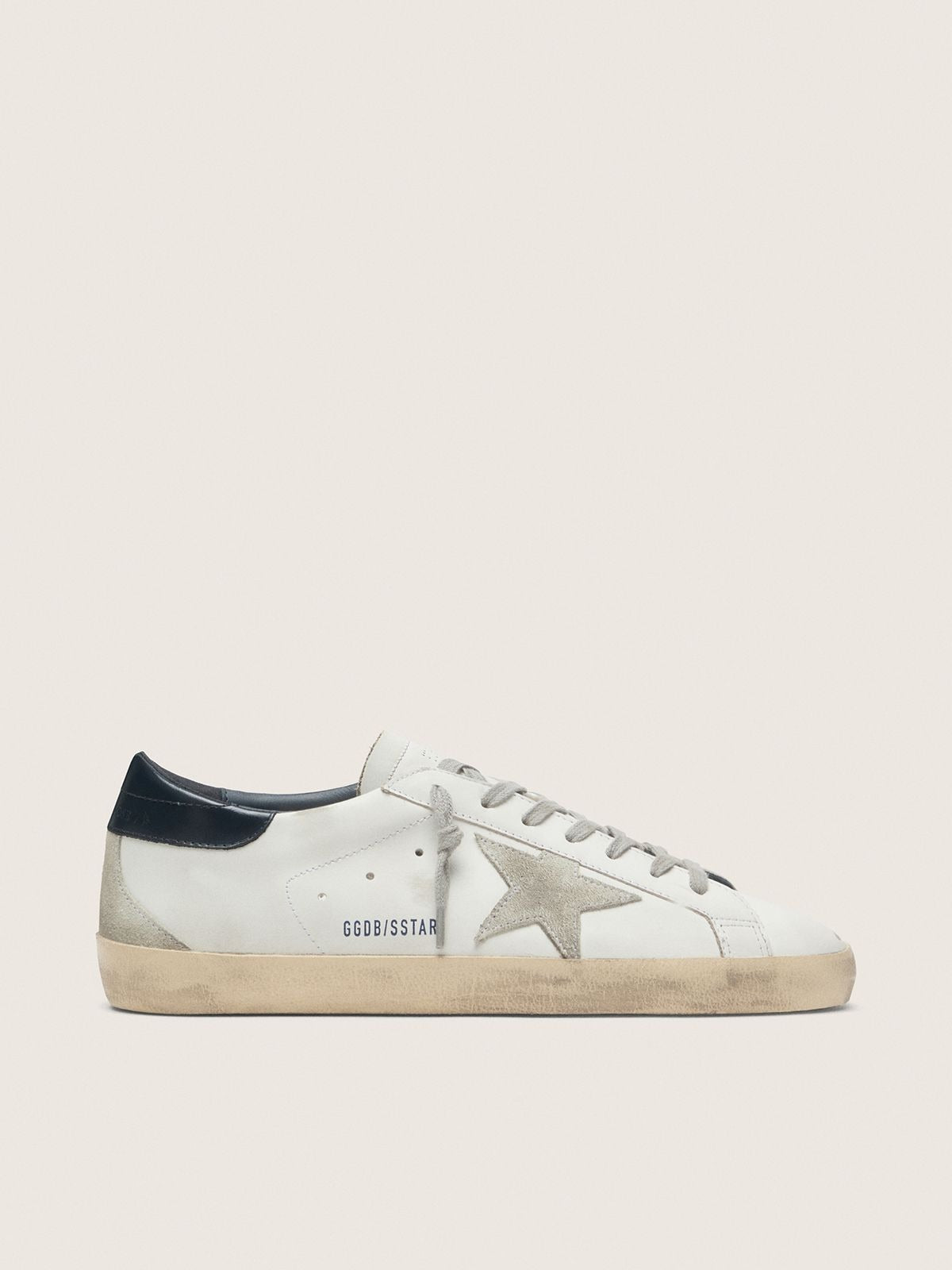 Golden Goose Super-Star masculino com estrela de suede e talão azul