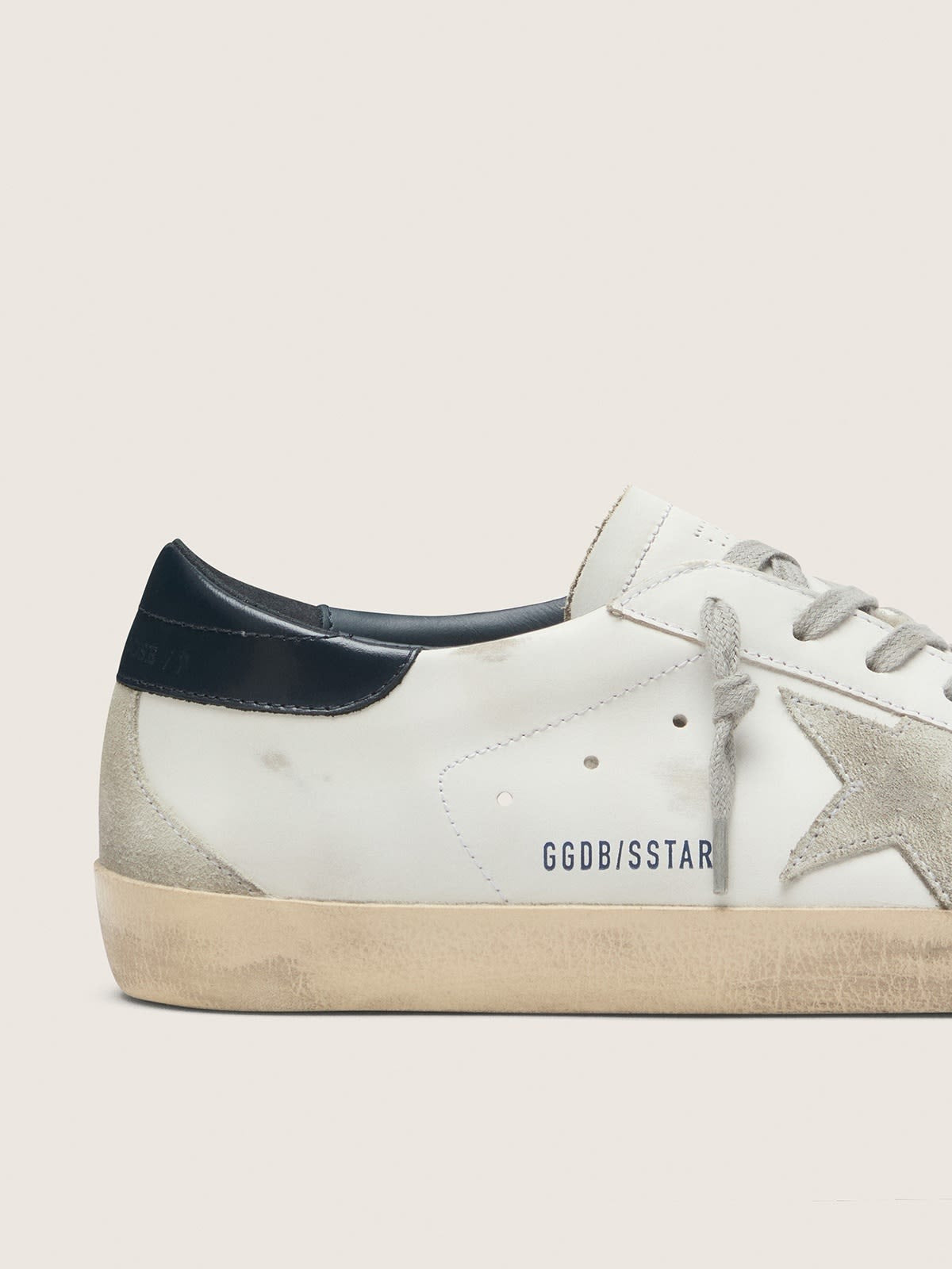 Golden Goose Super-Star masculino com estrela de suede e talão azul