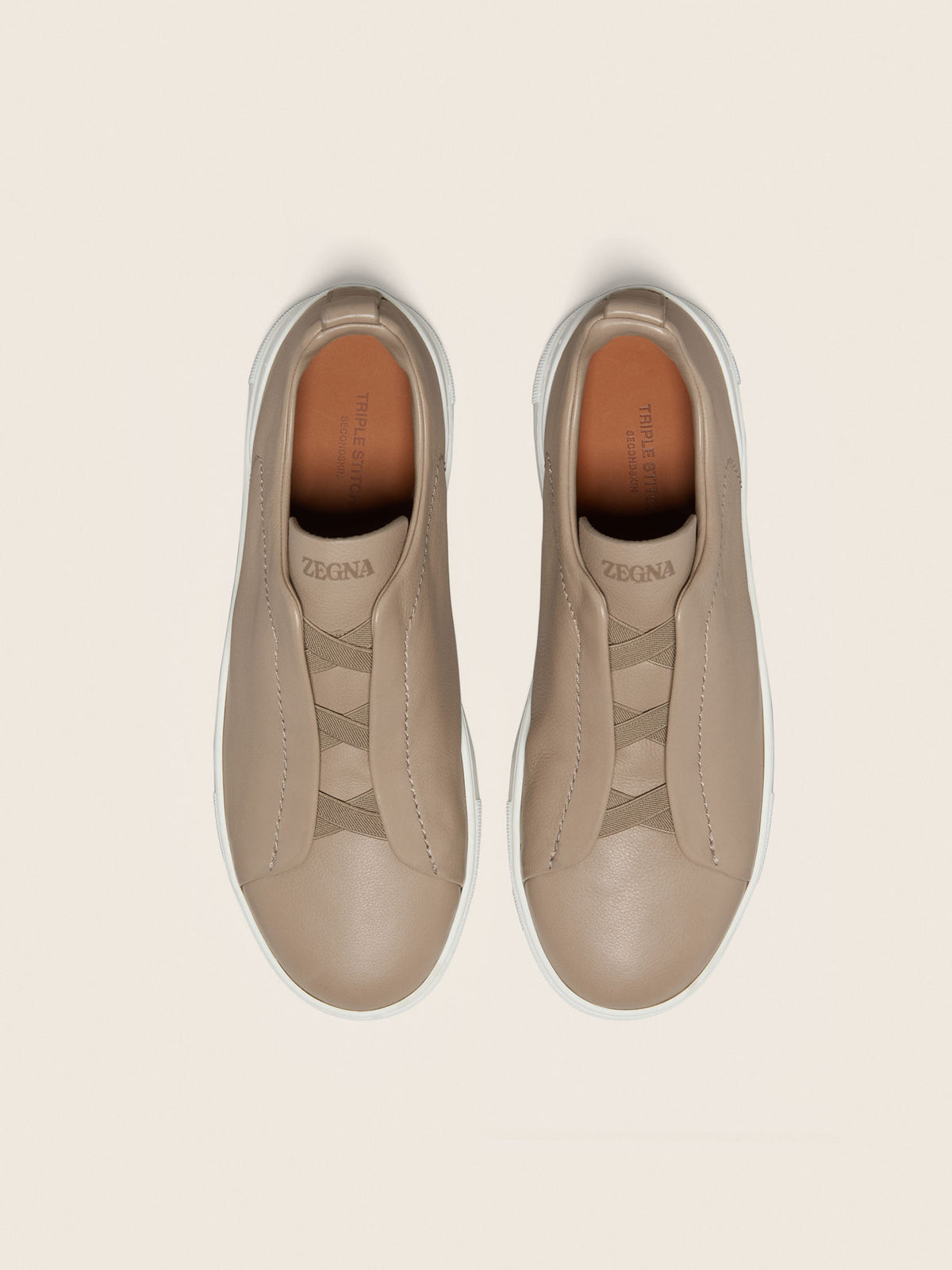 Zegna Triple Stitch SECONDSKIN Taupe Claro