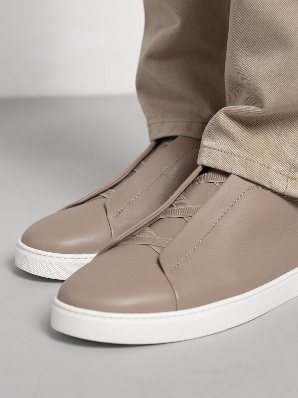 Zegna Triple Stitch SECONDSKIN Taupe Claro